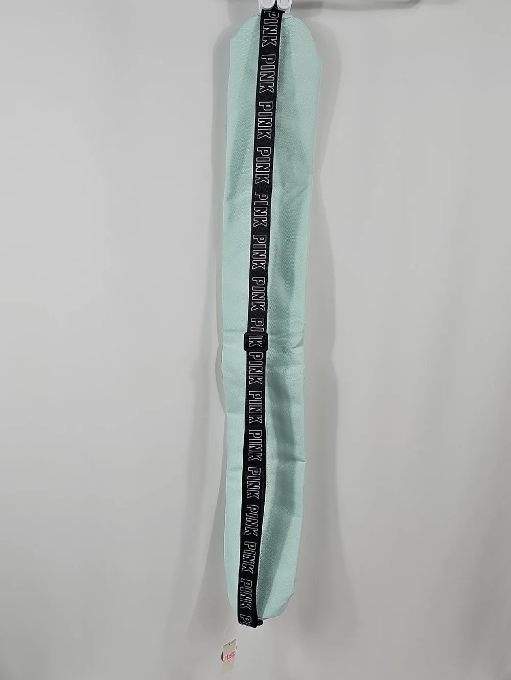 NWT VS PINK Insulated 6 Can Cooler Sling Bag Mint Green Black Logo Tube Carrier